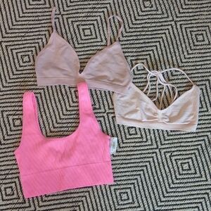 Set of Three Bralettes by GAP Body & Free People
